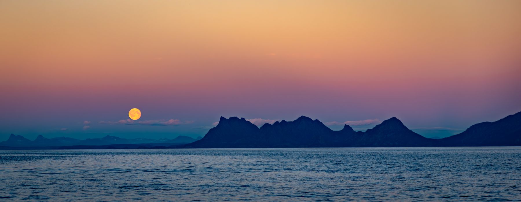 Moonrise Over Lofoten Mountains
